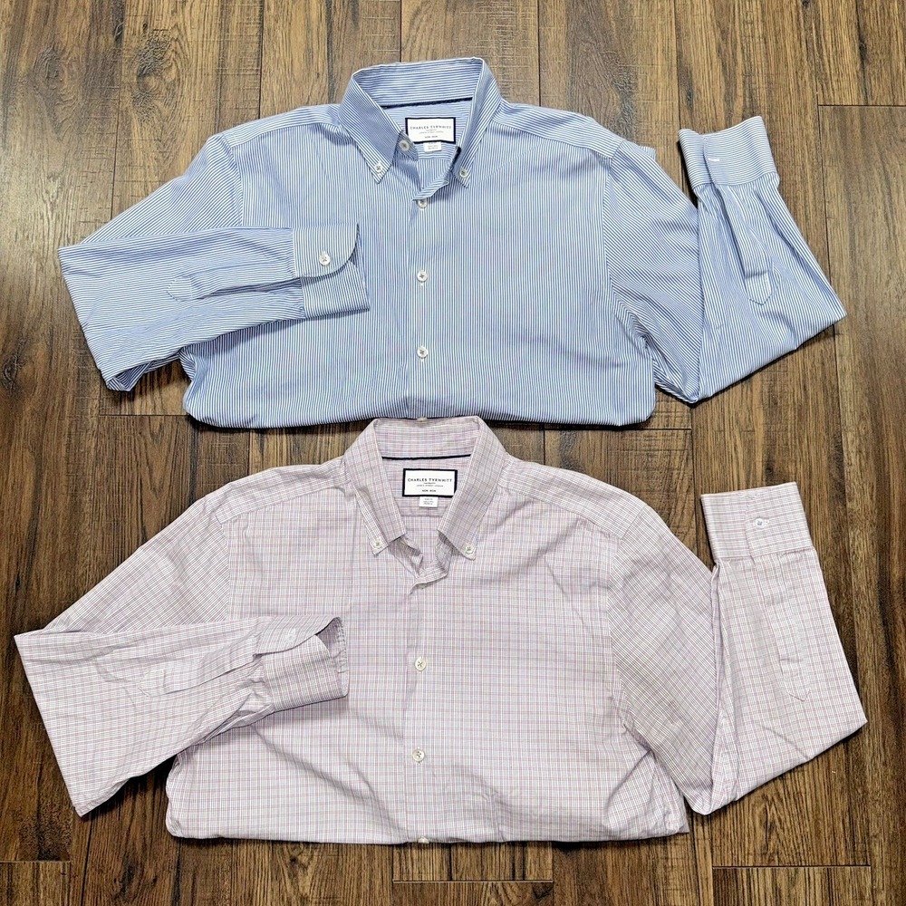 Charles Tyrwhitt Slim Fit Non-Iron Button Down Shirts Men's 15 1/2  32" Bundle
